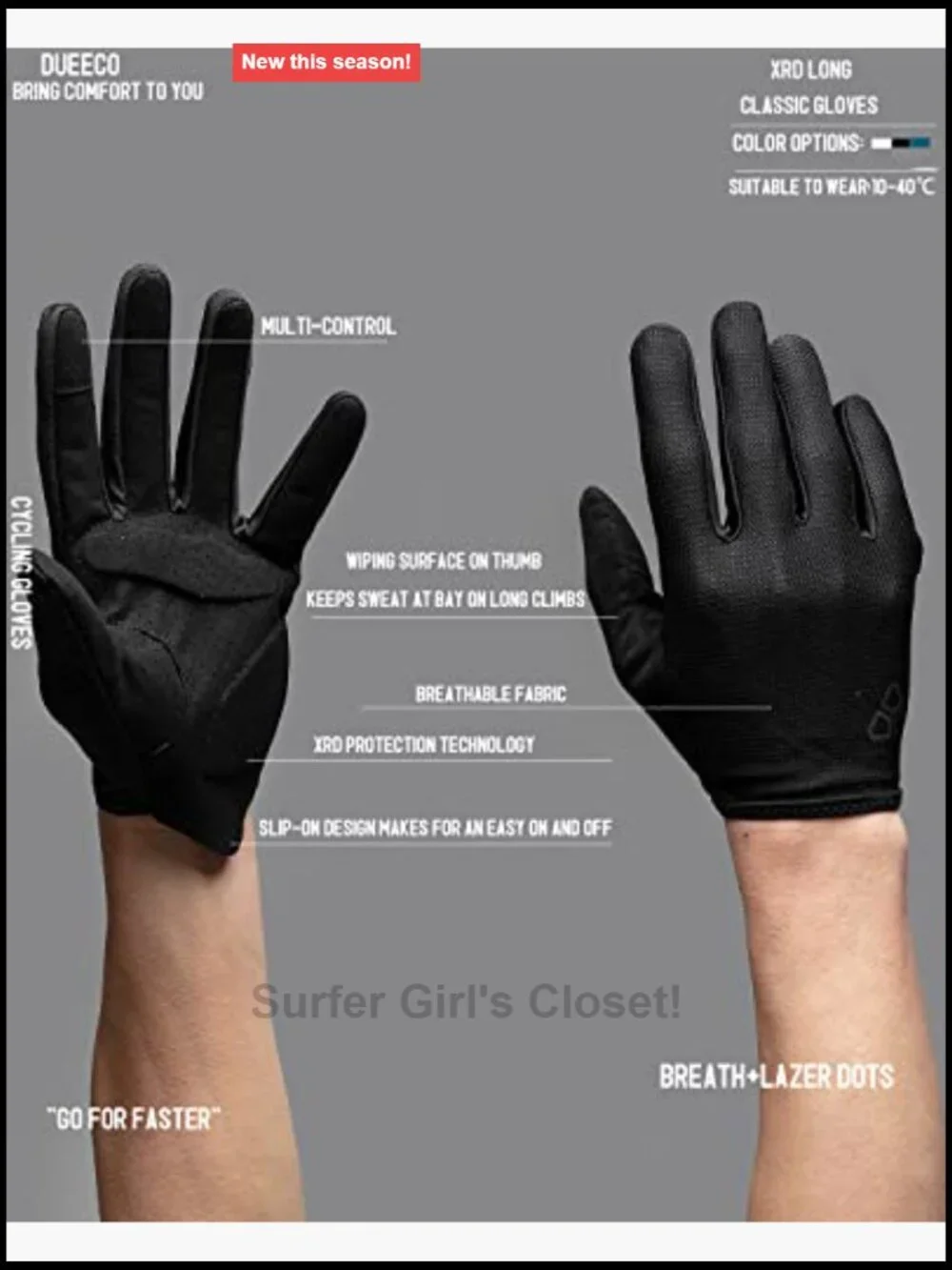 Cycling Gloves with 3MM XRD Palm Padding, Touch Screen Compatible